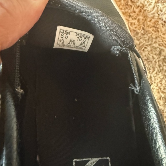 VANS Perf Leather Classic Unisex Slip On Shoes Black White Soles Mens 8.5 W 10 - Picture 7 of 9